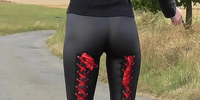 latex,leggings,public