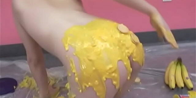 ass,banana,boobs,brunette,fetish,natural tits,solo